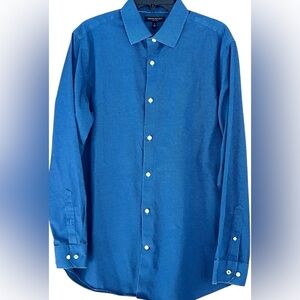Men’s Banana Republic Vibrant Blue Casual Button Down Shirt Size L